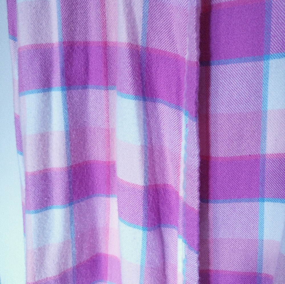 Size 15/16 Girls' Abercrombie Kids Pink Soft Flannel Plaid Button-Up Shi… - Picture 6 of 9